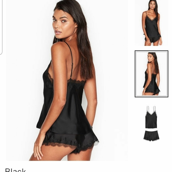 NWT Victoria's Secret 2 Piece Satin Cami/Short Set Size XL - Picture 2 of 3